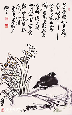 淡墨轻和玉露香，水中仙子素衣裳