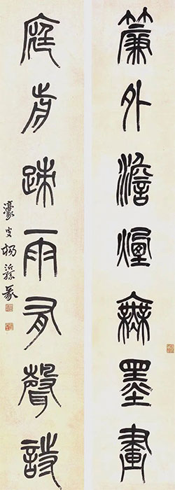 簾外淡烟无墨画，庭前疏雨有声诗