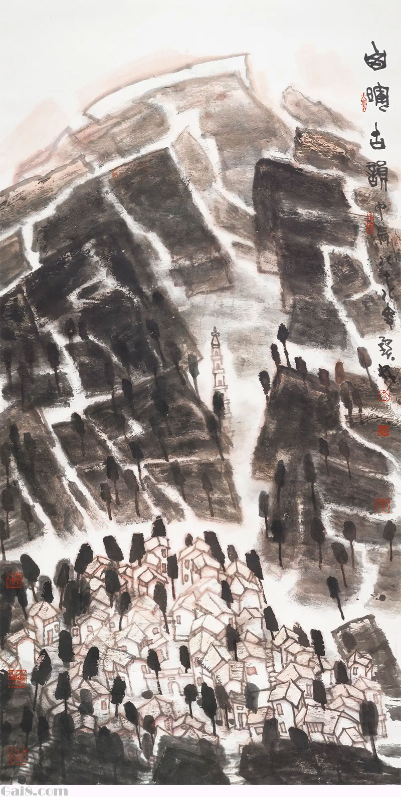 国画 山晖古韵